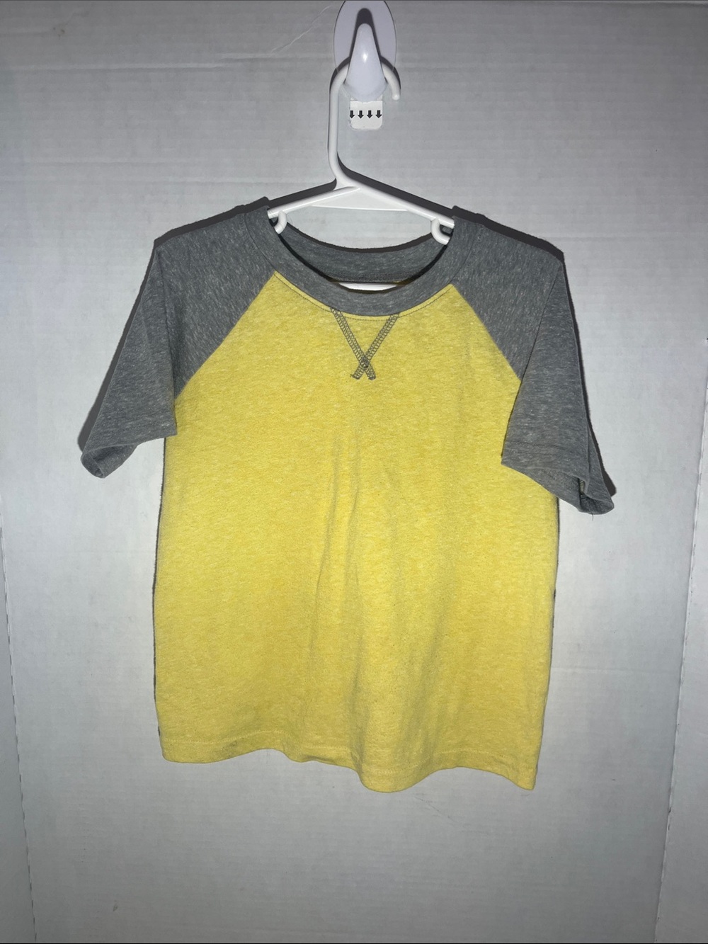 jumping beans Yellow and Gray Raglan Short Sleeve Tee